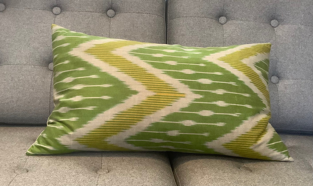 Cushion - Green & Yellow Aztec Design