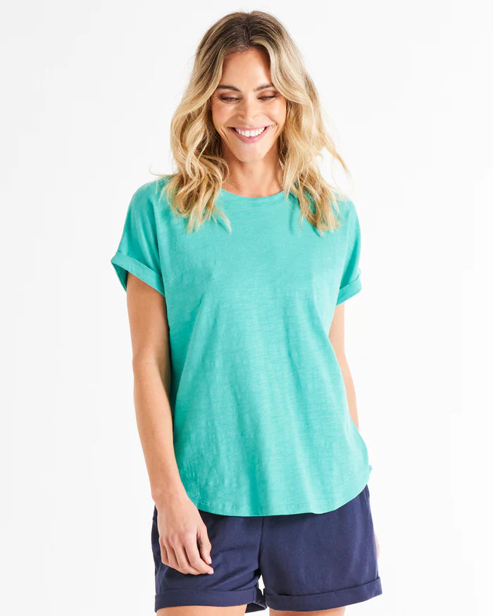 Betty Basics Hailey Short Sleeve Tee - Turquoise