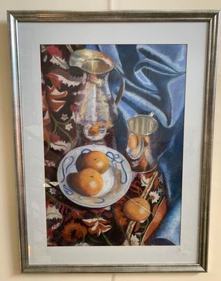 Oranges and Silver Drinkware on Table