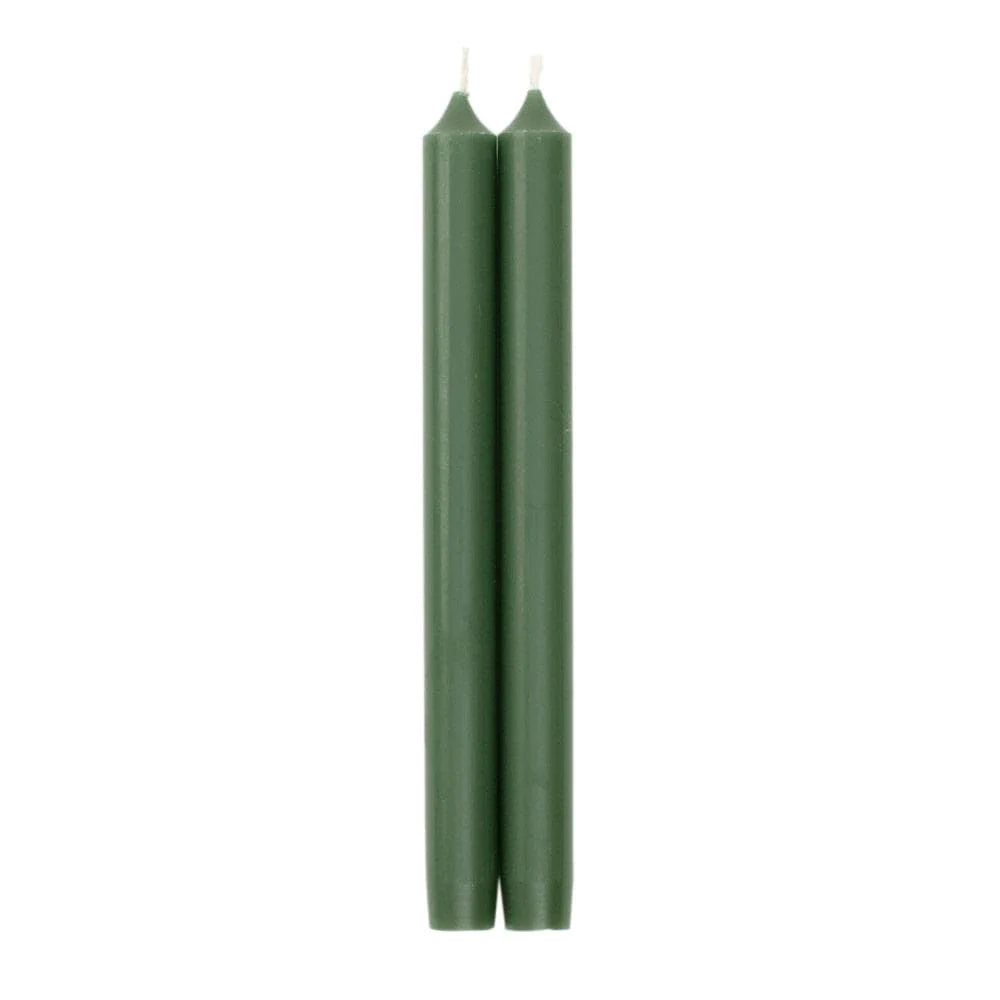 Caspari 25cm Straight Twin Pack Candles - Hunter Green