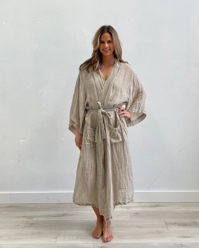 Chiara Linen Robe Natural