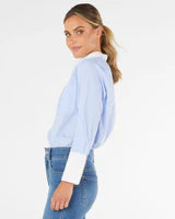 Load image into Gallery viewer, Betty Basics Heston Shirt - Blue Pinstripe
